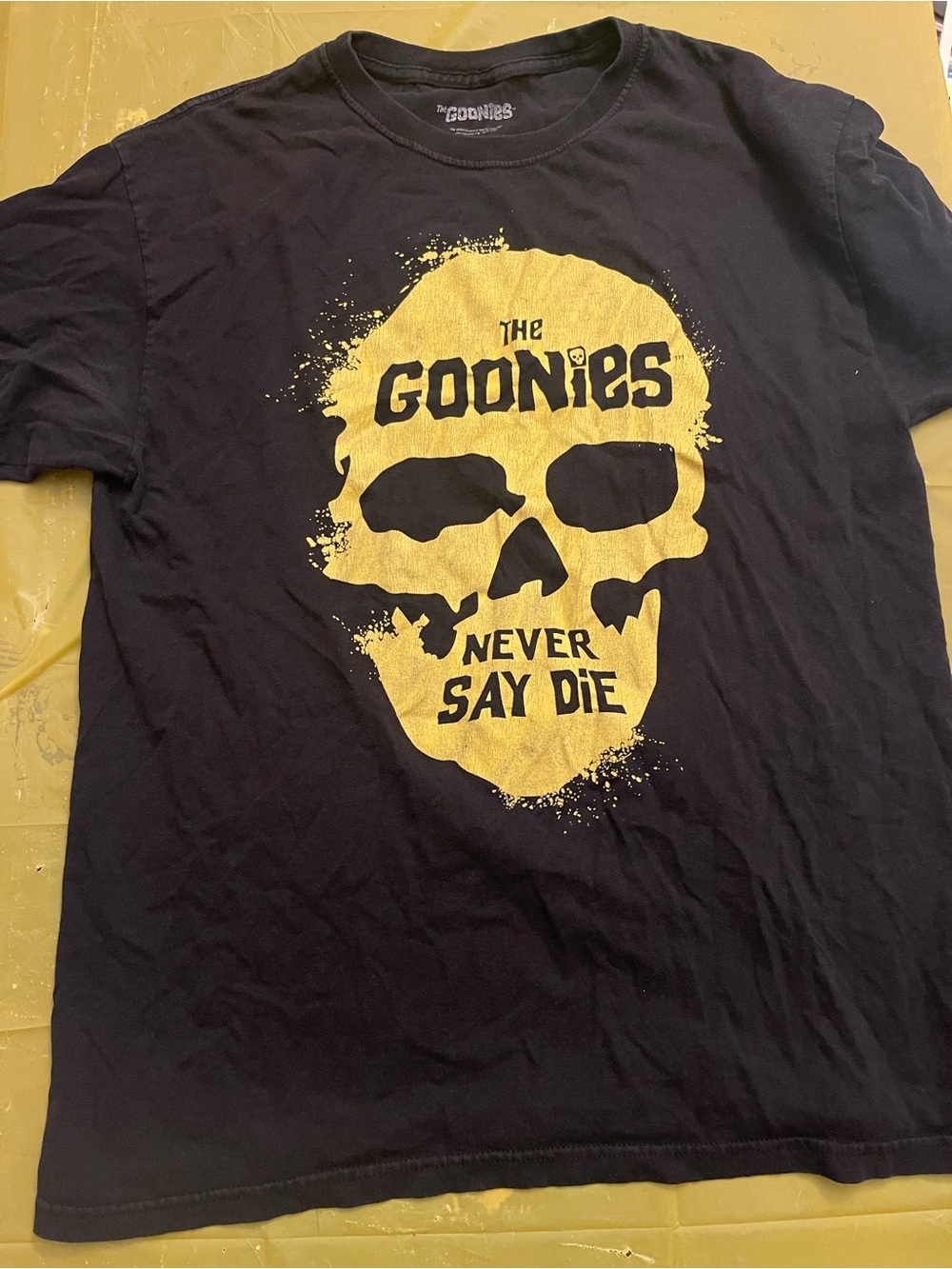 The Goonies T Shirt Men’s Large Black Movie Graphic Tee 100% Cotton